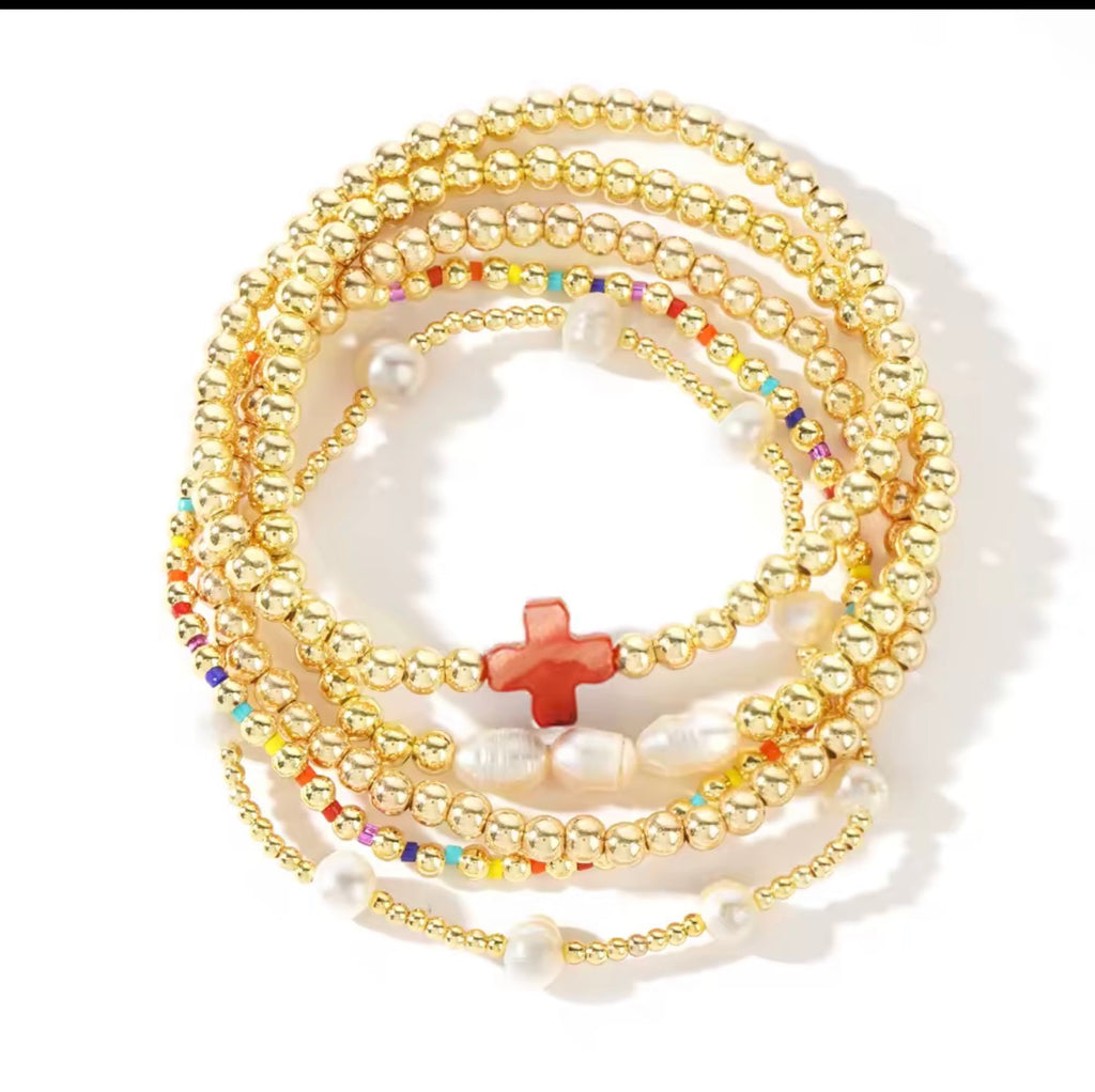 Handmade Beaded Bracelet Set (5 Pieces)
    oswa
    Colorful Handmade Bracelets