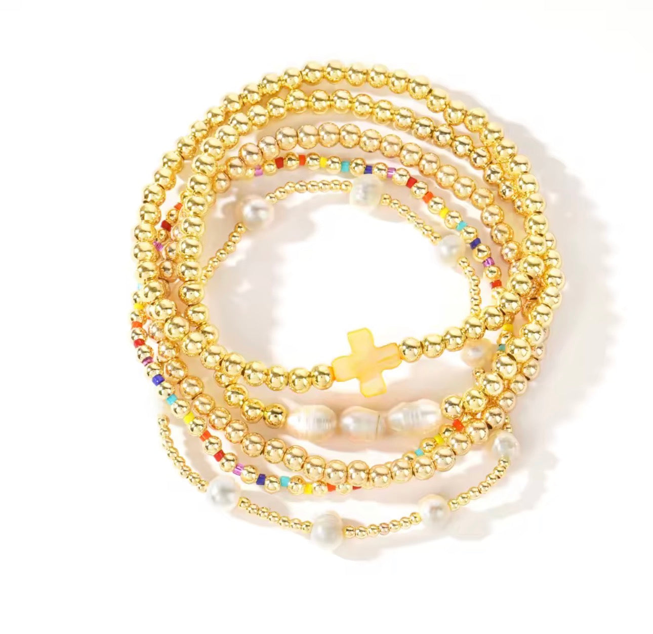 Handmade Beaded Bracelet Set (5 Pieces)
    oswa
    Colorful Handmade Bracelets