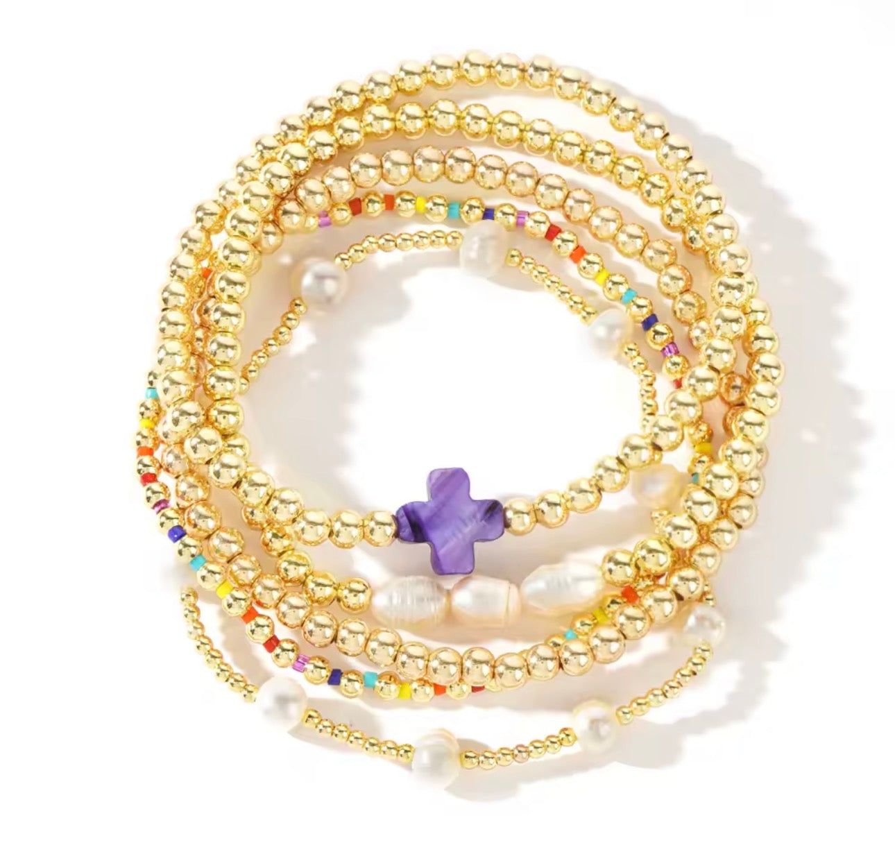 Handmade Beaded Bracelet Set (5 Pieces)
    oswa
    Colorful Handmade Bracelets