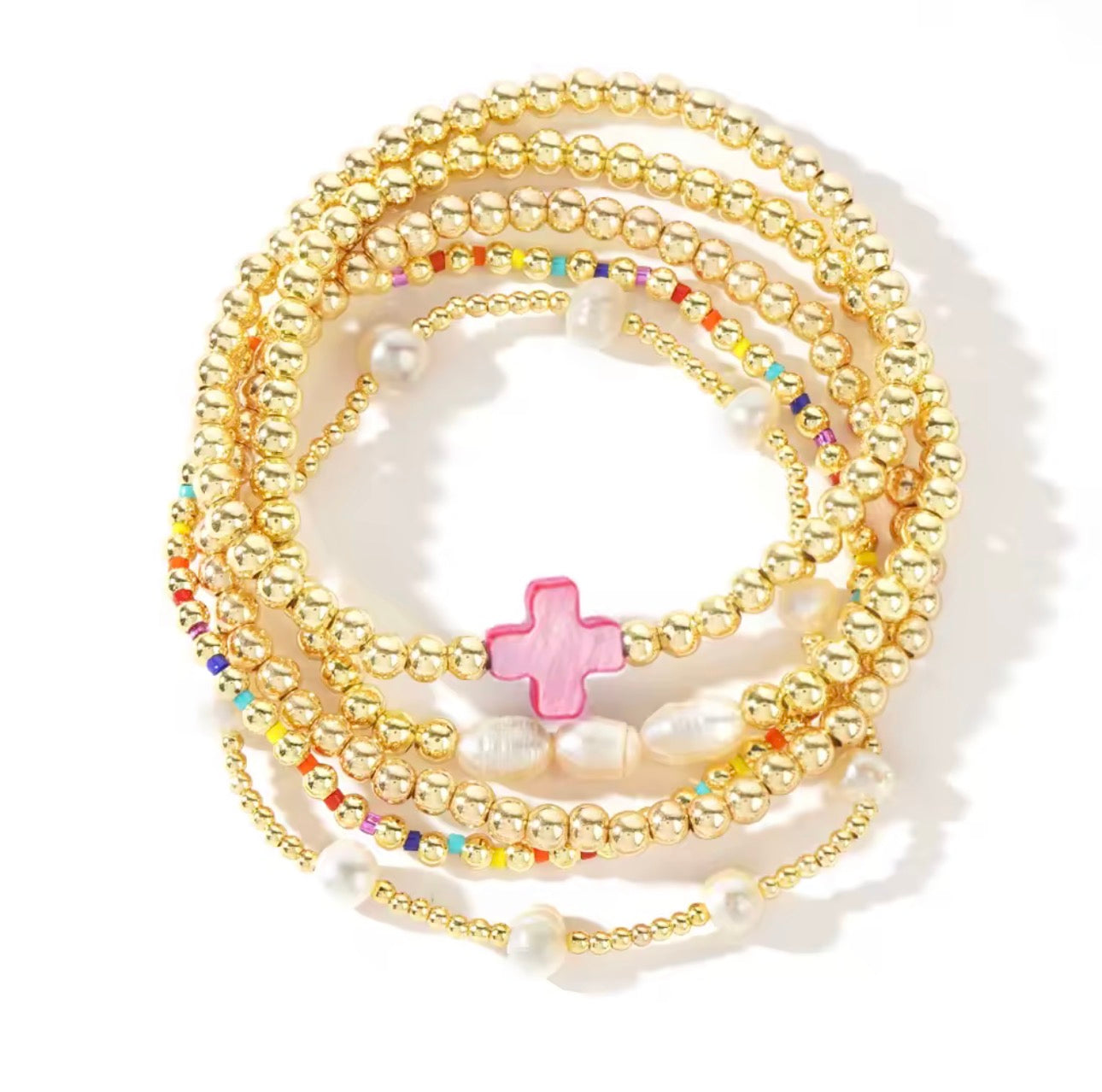 Handmade Beaded Bracelet Set (5 Pieces)
    oswa
    Colorful Handmade Bracelets