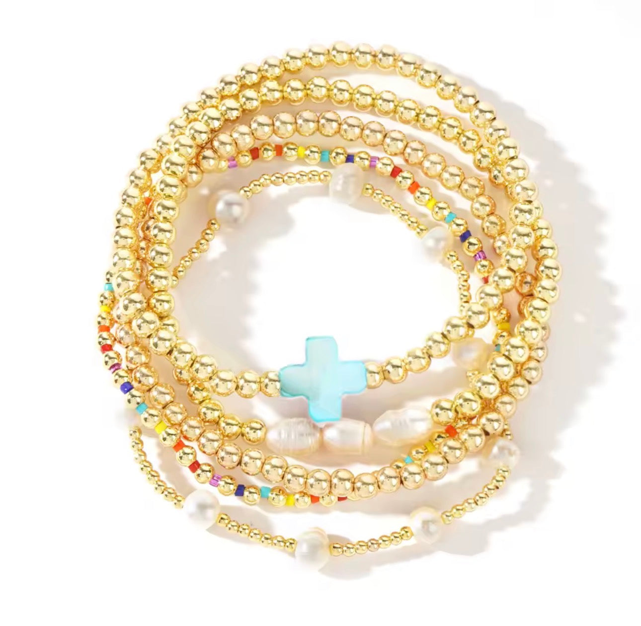 Handmade Beaded Bracelet Set (5 Pieces)
    oswa
    Colorful Handmade Bracelets